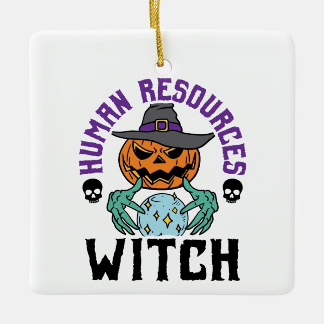 Ornement En Céramique Human Resources Witch HR Halloween (Devant)