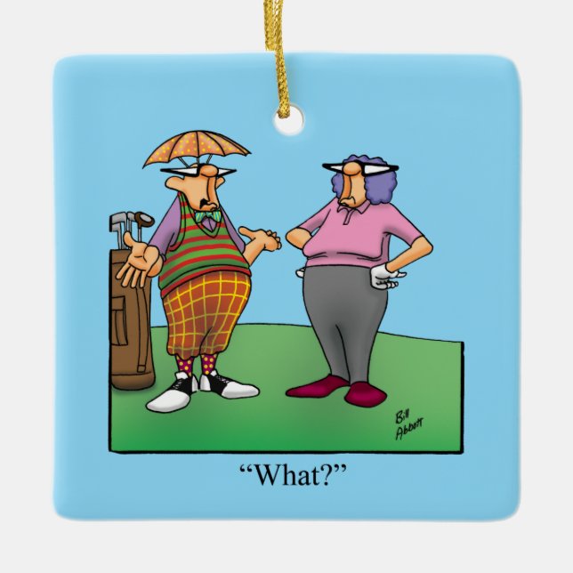 Ornement En Céramique Humour de golf Hilarious Noël (Devant)