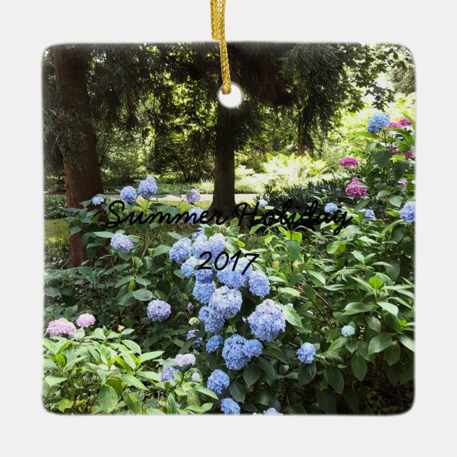 Ornement En Céramique Hydrangea Floral Trees Nature Photographie (Devant)