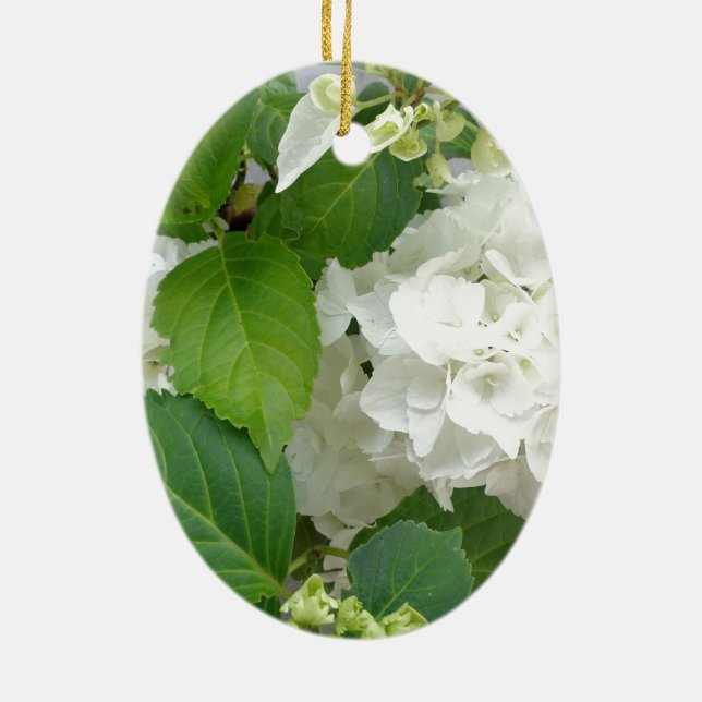 Ornement En Céramique Hydrangea Flower Green White Nature Jardin Plantes (Dos)