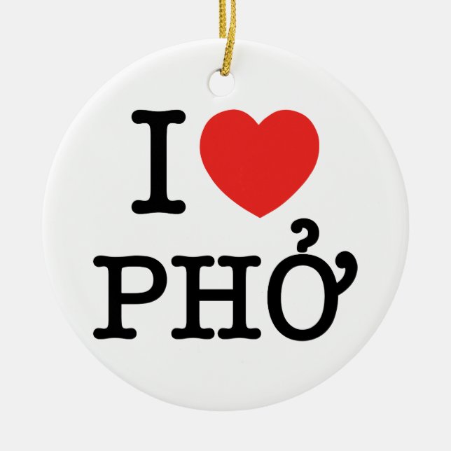 Ornement En Céramique I Heart (Amour) Pho (Devant)