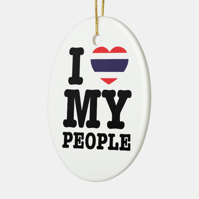 Ornement En Céramique I Heart (Love) My Thai People (Gauche)