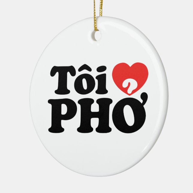 Ornement En Céramique I Heart (Love) Pho (Tôi PHỞ) (Gauche)