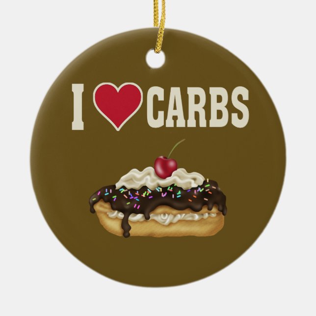 Ornement En Céramique I Love Carbs (Devant)