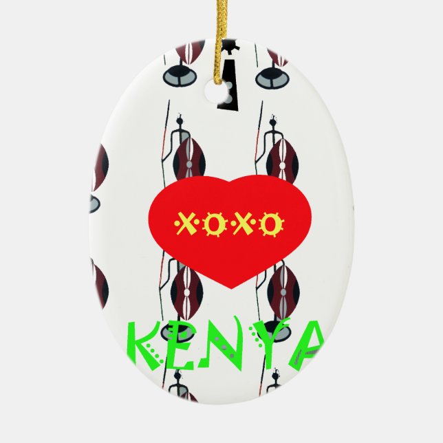 Ornement En Céramique I Love Kenya Massai Art Print (Devant)