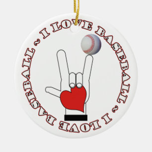 Ornement En Céramique I Love SIGNE BASEBALL ORNAMENT ASL