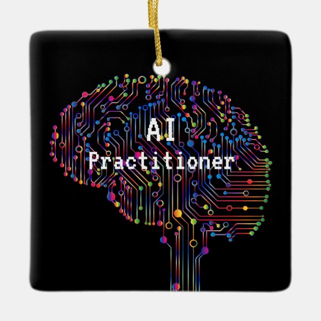 Ornement En Céramique IA Praticien de l'intelligence artificielle (Devant)