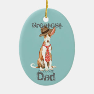 Ornement en céramique Ibizan Hound Dad