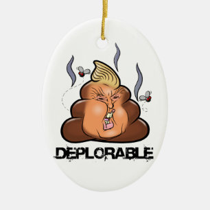 Ornement En Céramique Icône drôle de Donald Trump - de Trumpy-Poo Poo