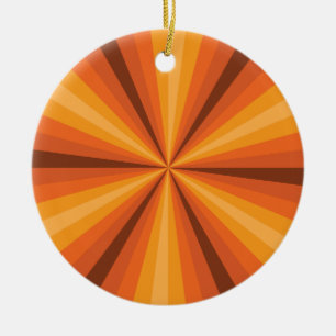 Ornement En Céramique Illusion Optique Orange Ornament