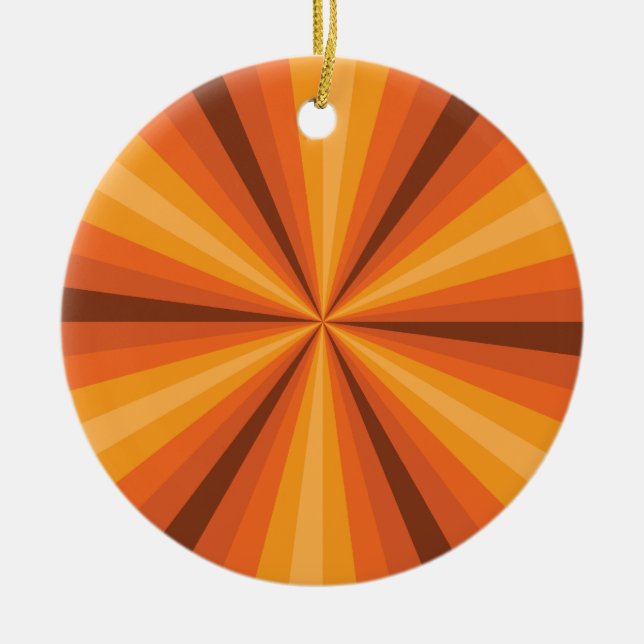 Ornement En Céramique Illusion Optique Orange Ornament (Devant)