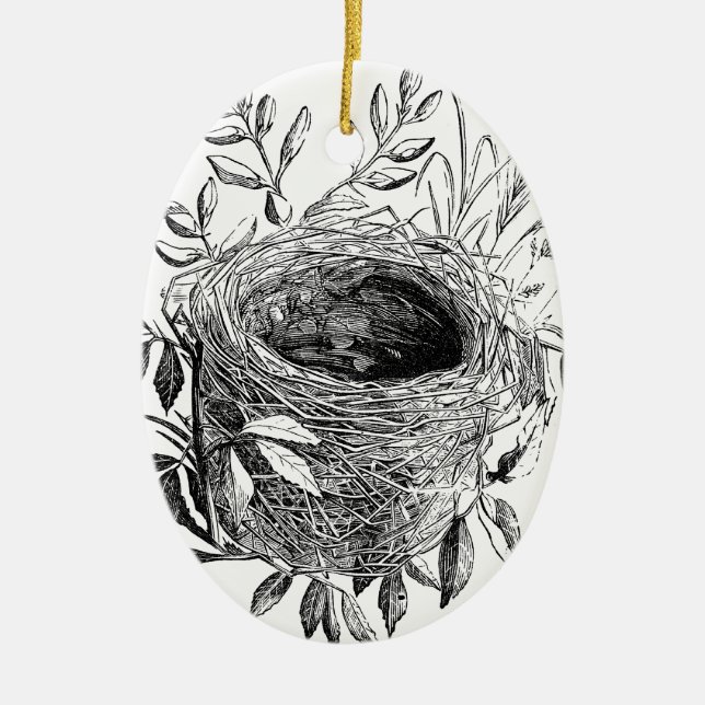 Ornement En Céramique illustration de cru de nid d'oiseau (Devant)
