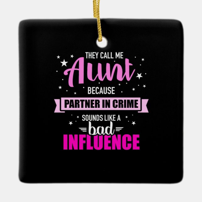 Ornement En Céramique Ils M'Appellent Tante (Devant)