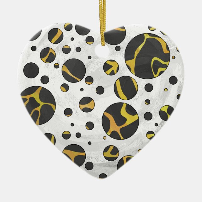 Ornement En Céramique Imprimé marron et jaune de girafe (Devant)