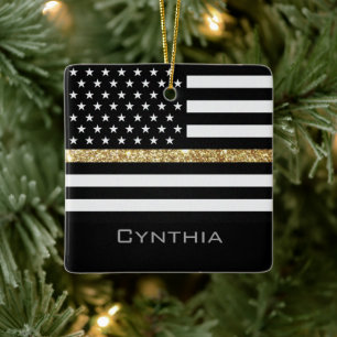 Ornement En Céramique Indicateur de Parties scintillant de ligne d'or mi