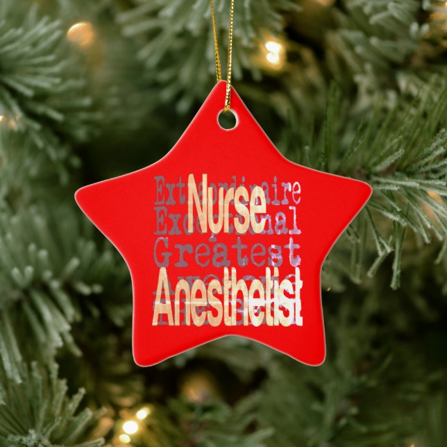 Ornement En Céramique Infirmière Anesthetist Extraordinaire (Arbre)