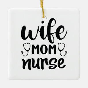 Ornement En Céramique Infirmière Cadeau Femme Maman Infirmière
