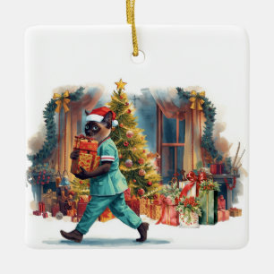 Ornement En Céramique Infirmière temps de Noël sur le lieu de travail