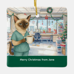 Ornement En Céramique Infirmière temps de Noël sur le lieu de travail