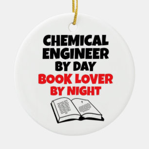 Ornement En Céramique Ingénieur chimique par Jour livre Lover par nuit