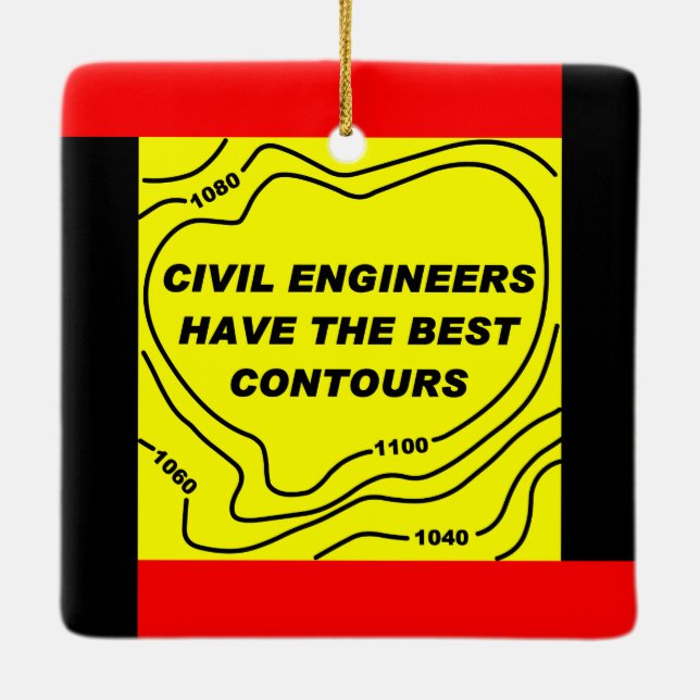 Ornement En Céramique Ingénieur civil Contours Jaunes (Dos)