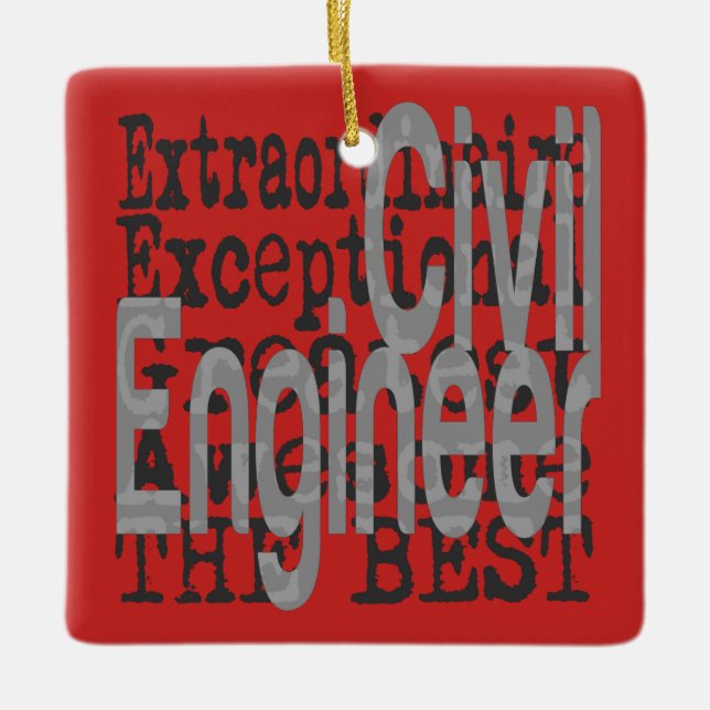 Ornement En Céramique Ingénieur civil Extraordinaire (Devant)