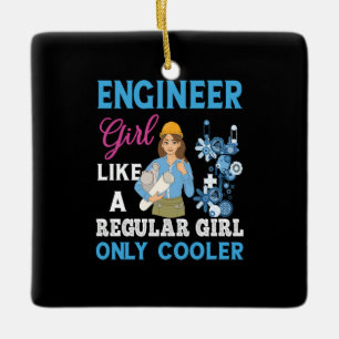 Ornement En Céramique Ingénieur Fier Ingénieur Fille