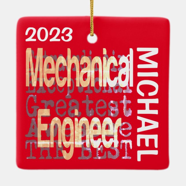 Ornement En Céramique Ingénieur mécanique Extraordinaire PERSONNALISÉ (Dos)