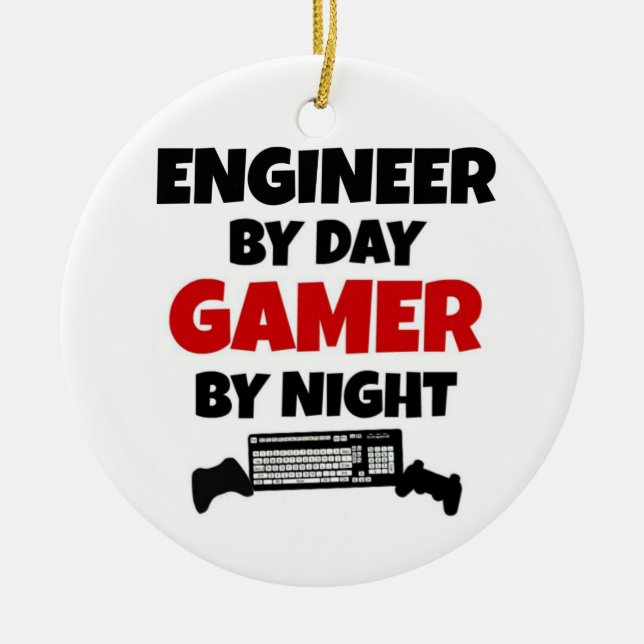 Ornement En Céramique Ingénieur par Joueur de jour par nuit (Devant)