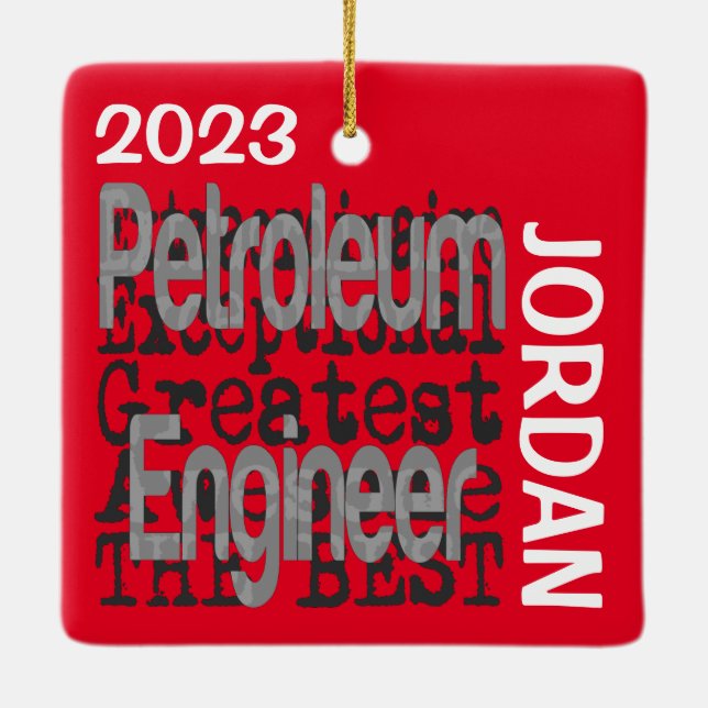 Ornement En Céramique Ingénieur pétrolier Extraordinaire CUSTOM (Dos)