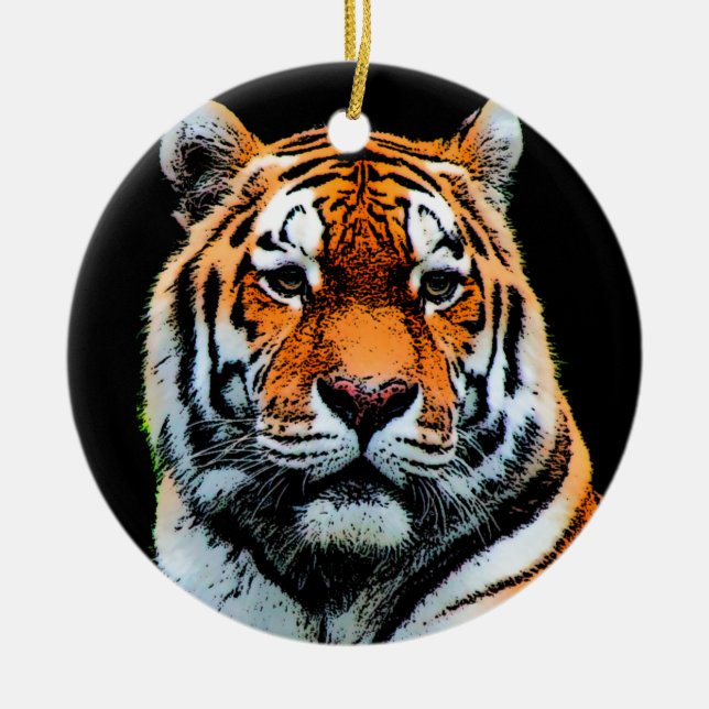 Ornement En Céramique Inspiration des yeux de tigre (Devant)