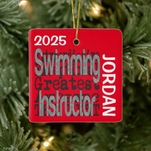 Ornement En Céramique Instructeur de natation Extraordinaire PERSONNALIS