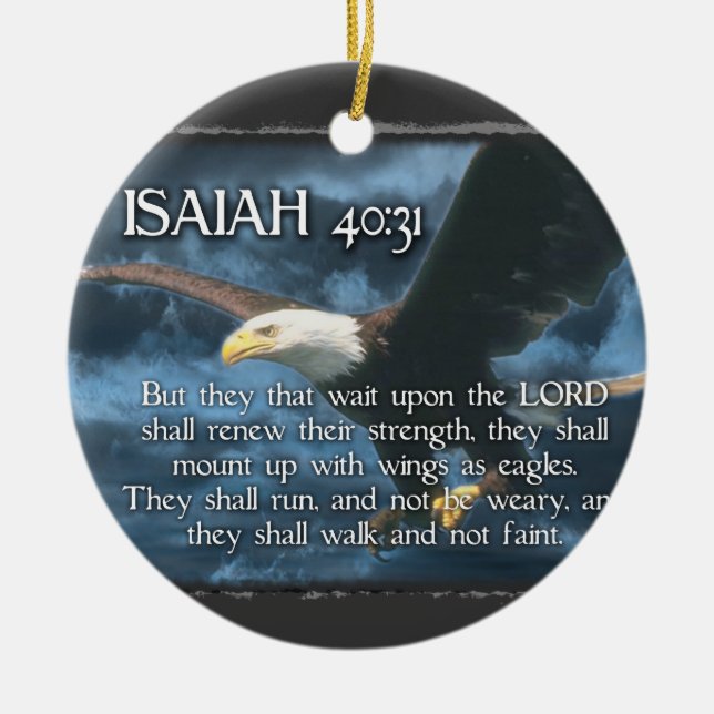 ORNEMENT EN CÉRAMIQUE ISAIAH 40:31 (Devant)