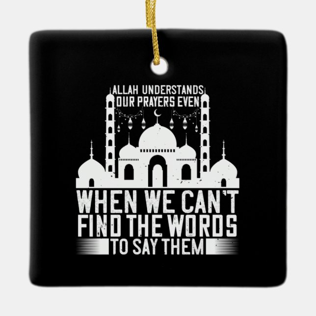 Ornement En Céramique Islam - Allah comprend nos prières (Devant)