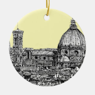 Ornement En Céramique Ivoire crème de Firenze de Duomo