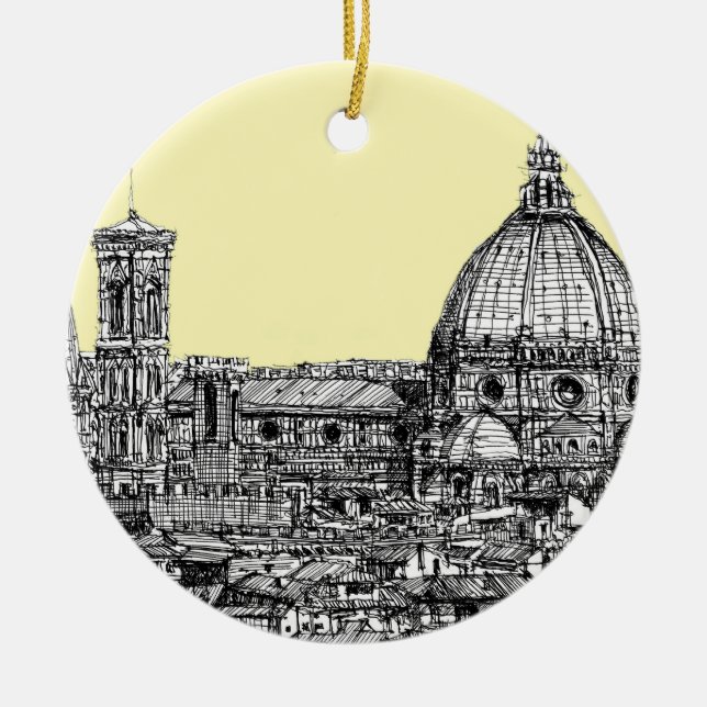 Ornement En Céramique Ivoire crème de Firenze de Duomo (Devant)