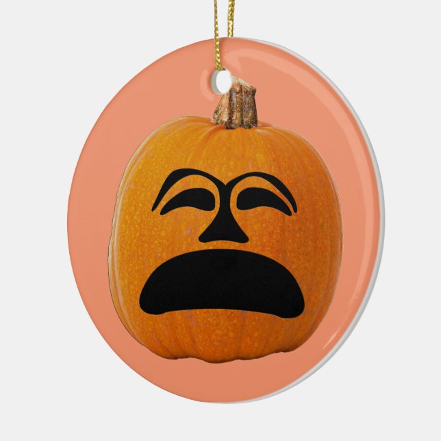 Ornement En Céramique Jack o' Lantern Malheureux Face, Citrouille d'Hall (Gauche)