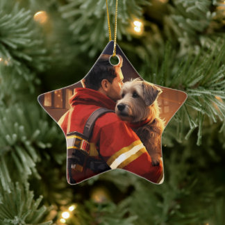 Ornement En Céramique Jack Russell Terrier Pompier, Chiot, Amateur de Ch