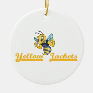 ORNEMENT EN CÉRAMIQUE JACKETS JAUNES