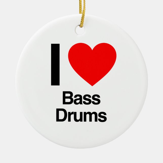 Ornement En Céramique j'adore les basses tambours (Devant)