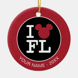 Ornement En Céramique J'adore Mickey Floride - Ajoutez votre nom