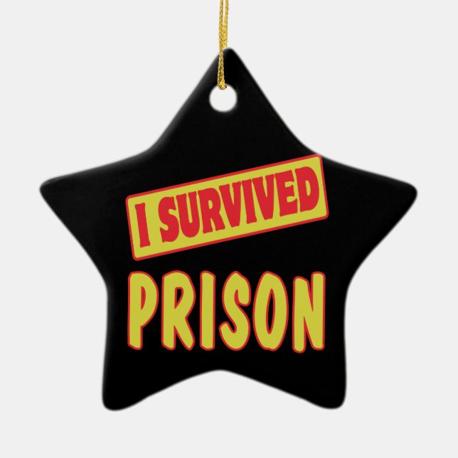 ORNEMENT EN CÉRAMIQUE J'AI SURVÉCU À LA PRISON (Devant)