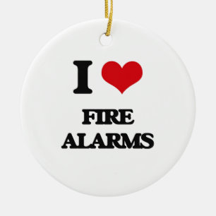 Ornement En Céramique j'AIME des alarmes d'incendie