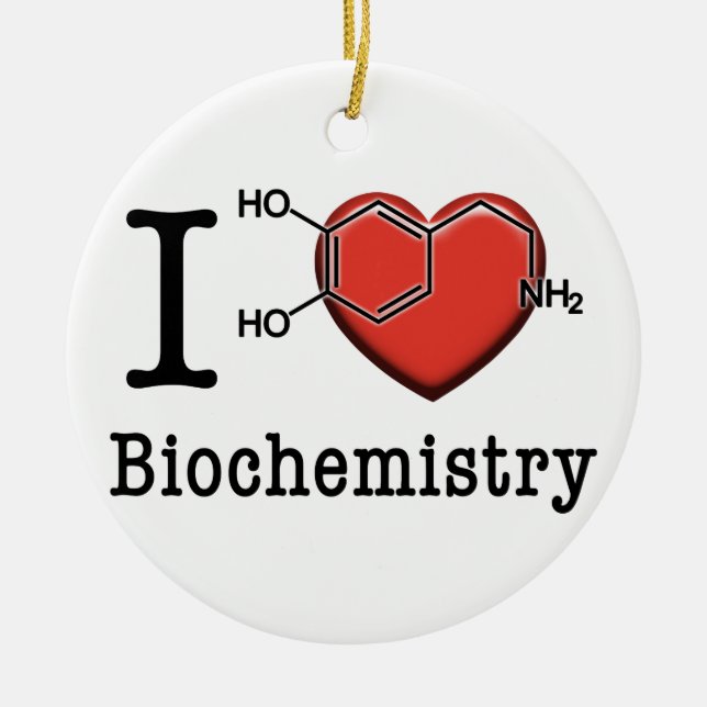 Ornement En Céramique J'aime la biochimie (Devant)