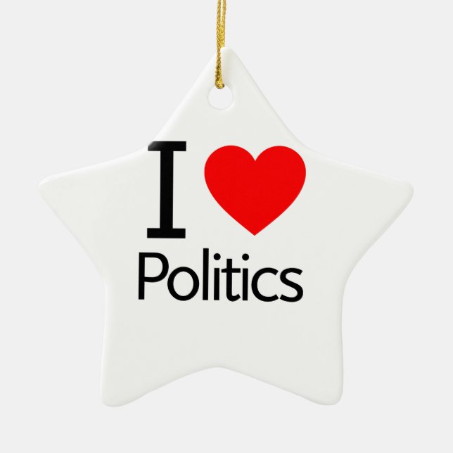 Ornement En Céramique J'aime la politique (Devant)