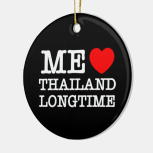 ORNEMENT EN CÉRAMIQUE J'AIME LA THAÏLANDE LONGTEMPS