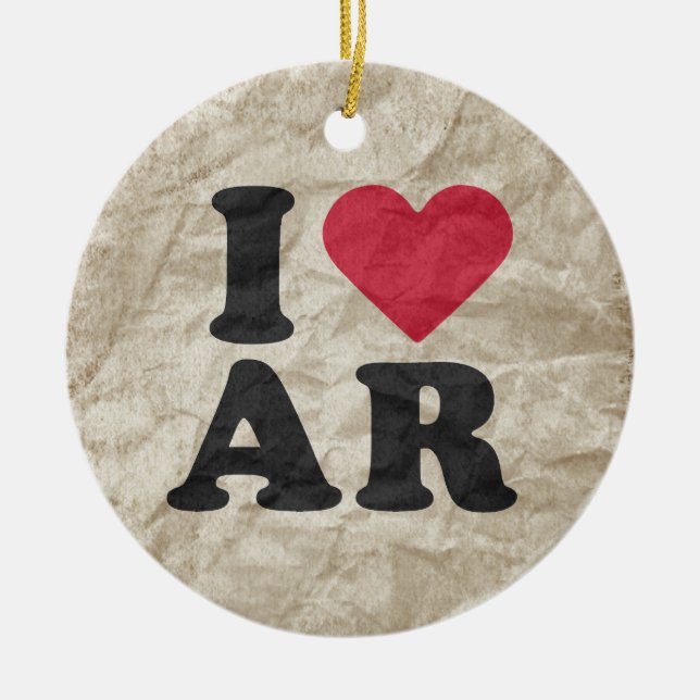 ORNEMENT EN CÉRAMIQUE J'AIME L'AR (Devant)