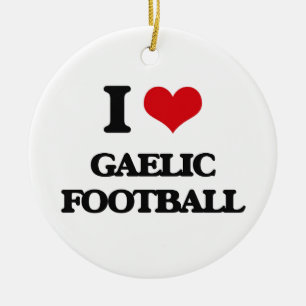 Ornement En Céramique J'aime le football gaélique