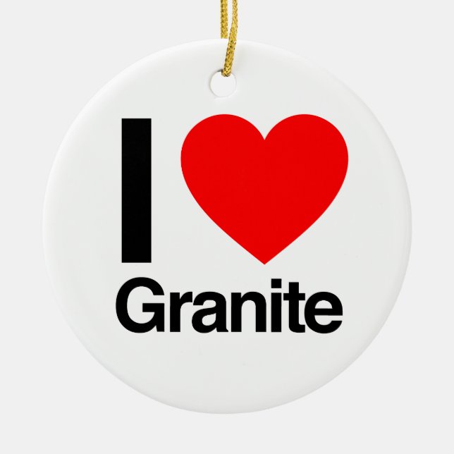 Ornement En Céramique j'aime le granit (Devant)