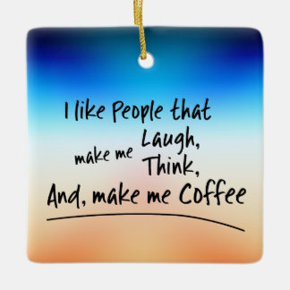 Ornement En Céramique J'aime les gens qui me font du café...